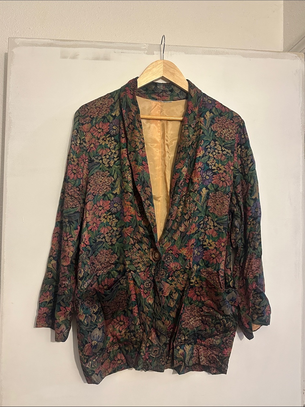 Women's Floral Pattern Blazer Jacket - Multi Floral